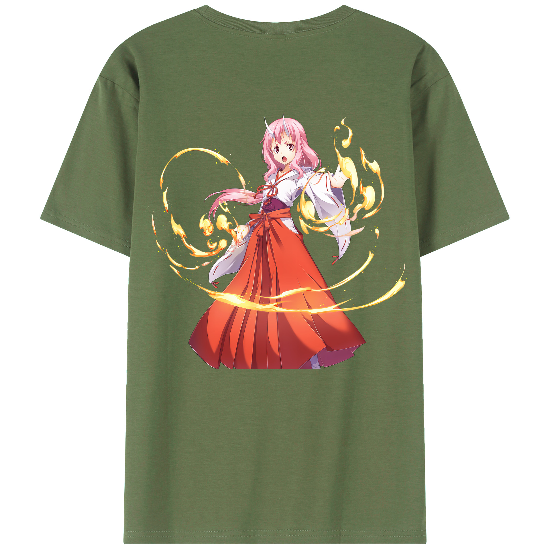 （画像用） 転スラ Regarding Reincarnated to Slime 綿100％ メンズ半袖Tシャツ（バックプリント） 通気性
